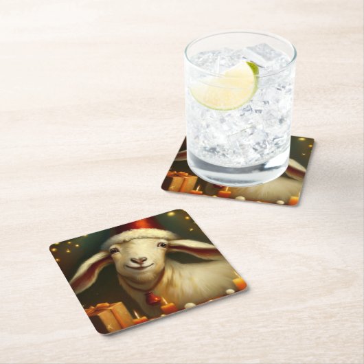 Kerstgeit 3 kartonnen onderzetters (Insitu)