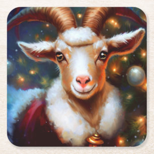 Kerstgeit 4 kartonnen onderzetters