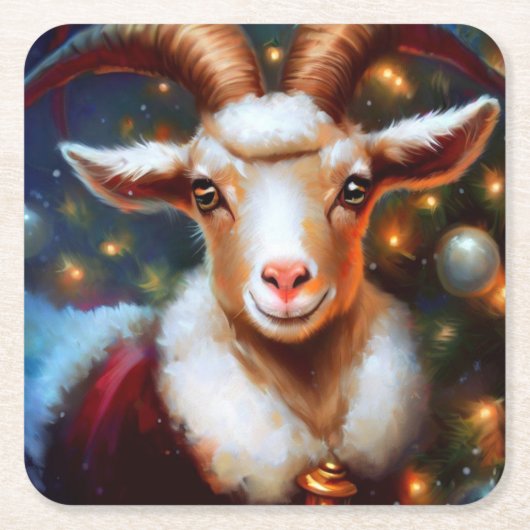 Kerstgeit 4 kartonnen onderzetters (Voorkant)
