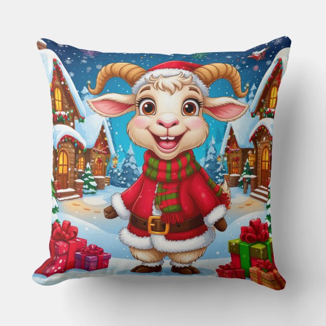 🐐 Kerstgeit Cadeau Voor Jaar Van De Geit 2027  Kussen (Voorkant)