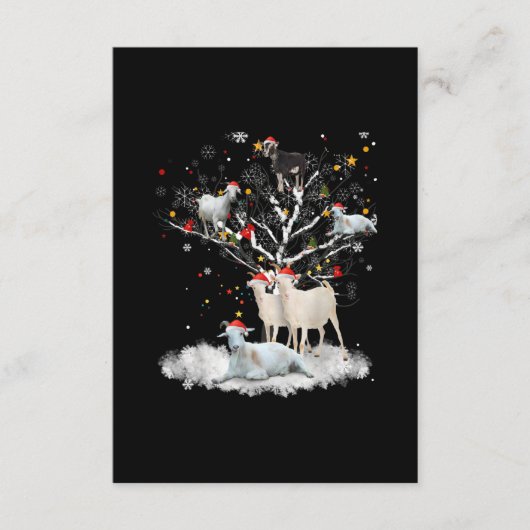 kerstgeit in de boom Funny Santa Goat Lover Gift Informatiekaartje (Voorkant)