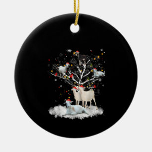 kerstgeit in de boom Funny Santa Goat Lover Gift Keramisch Ornament