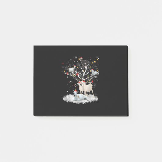 kerstgeit in de boom Funny Santa Goat Lover Gift Post-it® Notes (Voorkant)