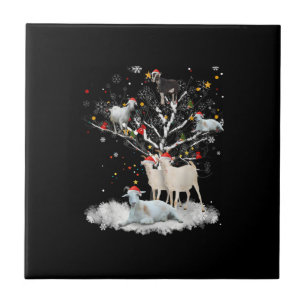 kerstgeit in de boom Funny Santa Goat Lover Gift Tegeltje