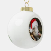 kerstgeit keramische bal ornament (Links)