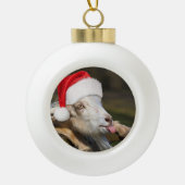 kerstgeit keramische bal ornament (Voorkant)