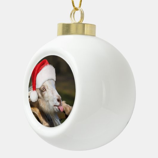 kerstgeit keramische bal ornament (Rechts)