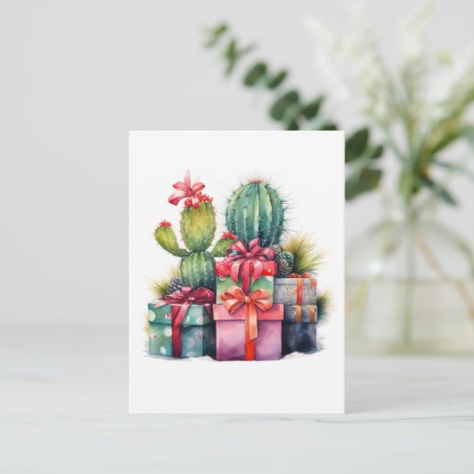 Kerstgeit kerstlicht briefkaart (Staand voorkant)