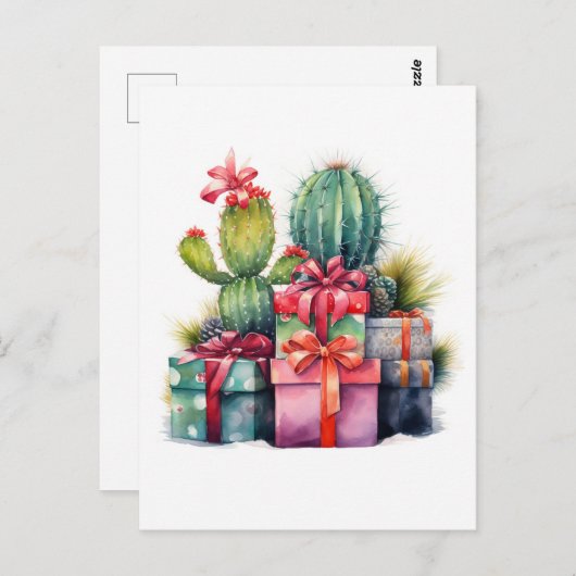 Kerstgeit kerstlicht briefkaart (Voorkant / Achterkant)