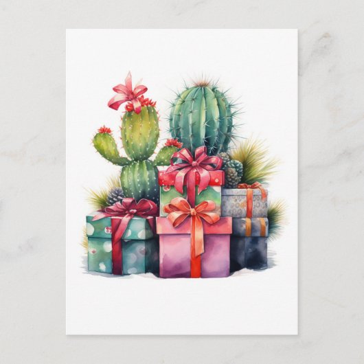 Kerstgeit kerstlicht briefkaart (Voorkant)