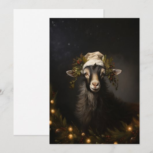 Kerstgeit kerstlicht feestdagenkaart (Voorkant / Achterkant)