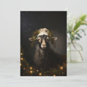 Kerstgeit kerstlicht feestdagenkaart (Staand voorkant)