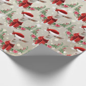 Kerstgeit Kind 2 in Santa Hat en Scarf Gold Cadeaupapier (Hoek)