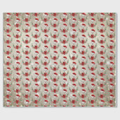 Kerstgeit Kind 2 in Santa Hat en Scarf Gold Cadeaupapier (Vlak)