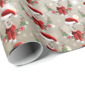 Kerstgeit Kind 2 in Santa Hat en Scarf Gold Cadeaupapier (Rol Hoek)