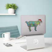 kerstgeit kleurd sticker (Laptop op bureau)