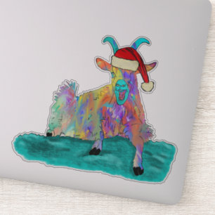 Kerstgeit, kleurrijk sticker