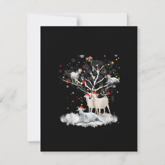 Kerstgeit Op Boom Grappige Kerstman Geit Liefhebbe Kaart (Voorkant)