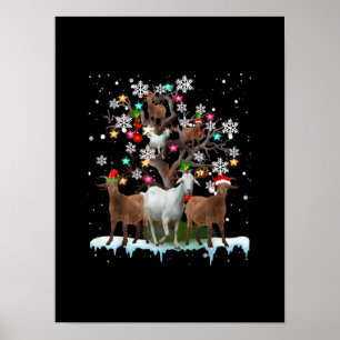 Kerstgeit op de Boom Santa Goat Lover Poster