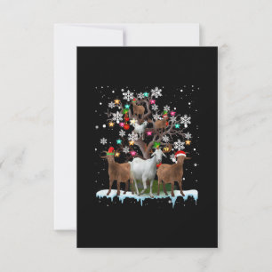 Kerstgeit op de Boom Santa Goat Lover RSVP Kaartje