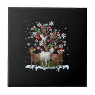 kerstgeit op de boom van Santa Goat Tegeltje