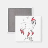 kerstgeit Prancing tijdens de vakantieperiode Magneet (Voorkant / Achterkant)