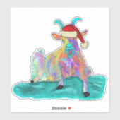 Kerstgeit Schreeuwend Kleurrijk  Sticker (Vel)