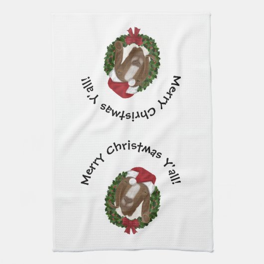 Kerstgeit Tea Towel Theedoek (Verticaal)