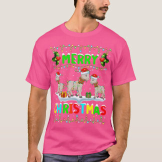 Kerstgeit Verlichting Kerstman Hoed Vrolijke Kerst T-shirt
