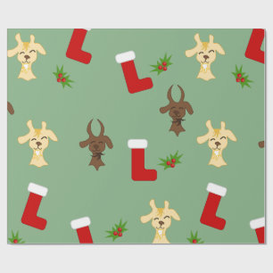 Kerstgeiten met sokken en maretak Grappig Cadeaupapier