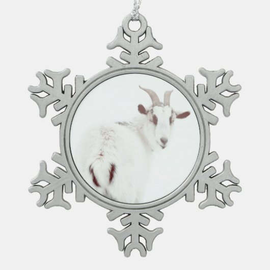 kerstgeiten tin sneeuwvlok ornament (Voorkant)