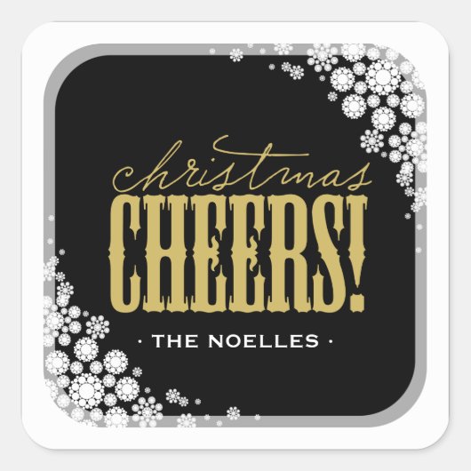 Kerstgejuich Sneeuwvlokken Modern Holiday Sticker (Voorkant)