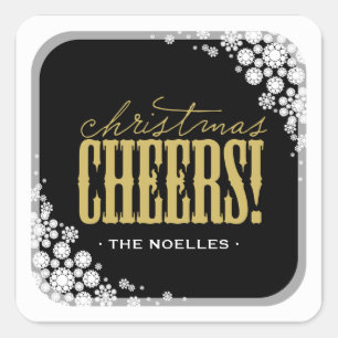 Kerstgejuich Sneeuwvlokken Modern Holiday Sticker