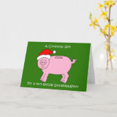 Kerstgeld cadeau voor kleindochter kaart (Gele Bloem)