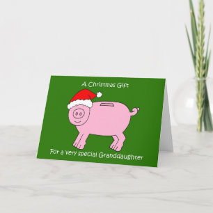 Kerstgeld cadeau voor kleindochter kaart