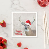 Kerstgeld Deer met Santa Hat Servet (Insitu)