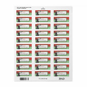 Kerstgeld Deer Zig Zag Patroon Retouradres Etiket (Full Sheet)