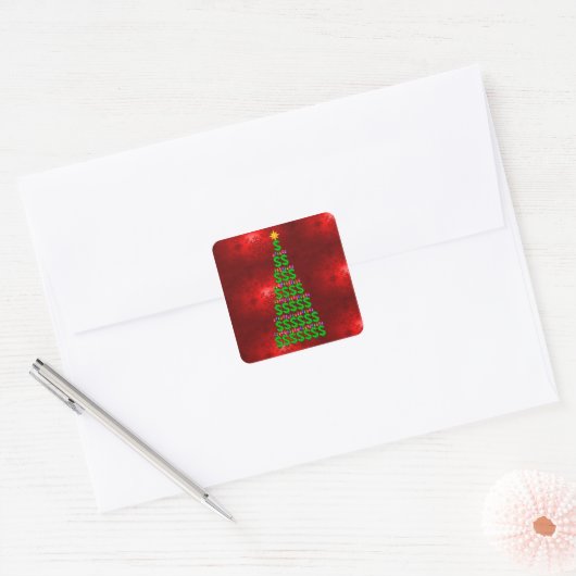 Kerstgeld Vierkante Sticker (Envelop)