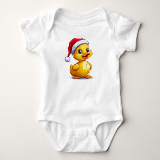🎄🦆 Kerstgele Eendje Baby Cadeau ✨ Romper (Voorkant)