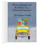 Kerstgele kab aanpasbare fotokaart (Binnen (Rechts))