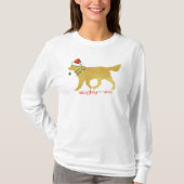 Kerstgele lab Naughty maar Nice T-shirt (Voorkant)