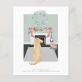 kerstgele labrador Dog Fireplace Scene (Voorkant)