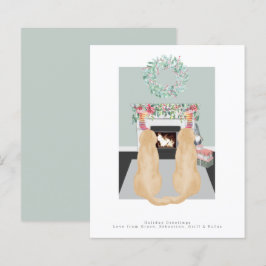 kerstgele labrador Dogs Fireplace Scene