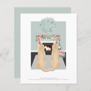 kerstgele labrador Dogs Fireplace Scene