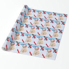kerstgele labrador Puppy Cadeaupapier