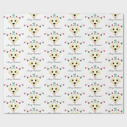 kerstgele labrador Retriever Cadeaupapier (Vlak)