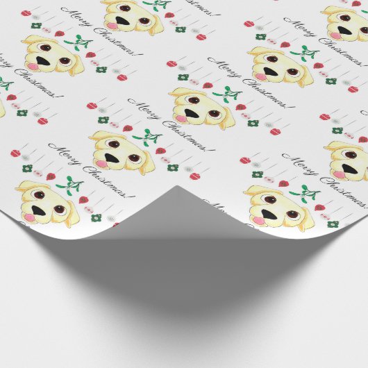 kerstgele labrador Retriever Cadeaupapier (Hoek)