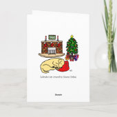 kerstgele labrador slaapstand feestdagen kaart (Achterkant)