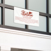 Kerstgeloof in Jezus Nativiteit White Red Spandoek (Buitenkant Gebouw)