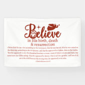 Kerstgeloof in Jezus Nativiteit White Red Spandoek (Horizontaal)